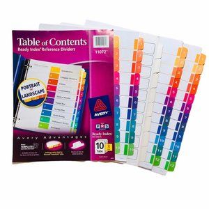 NEW Avery Ready Index Table of Contents Reference Dividers - Assorted